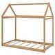 preview thumbnail 8 of 25, Twin Size Sturdy Durable Wooden House Bed, Wood Color