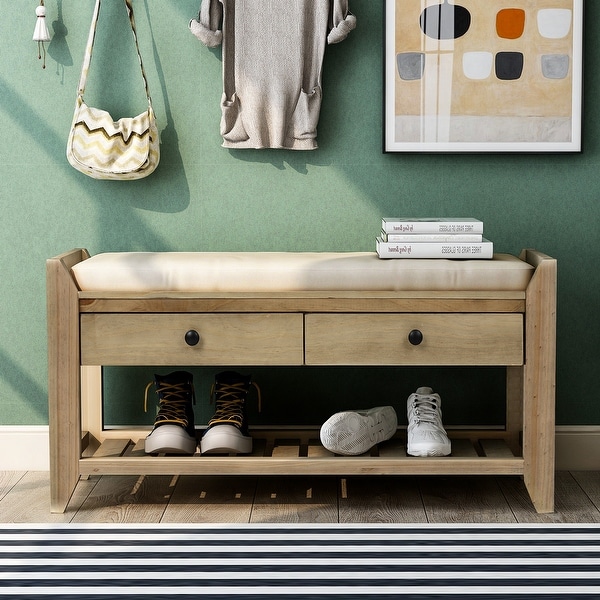 Shoe bench shop storage seat