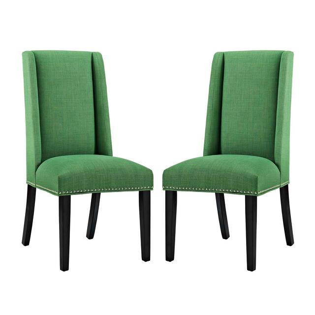 Modway Baron Fabric Upholstered Dining Chairs (Set of 2) - Green