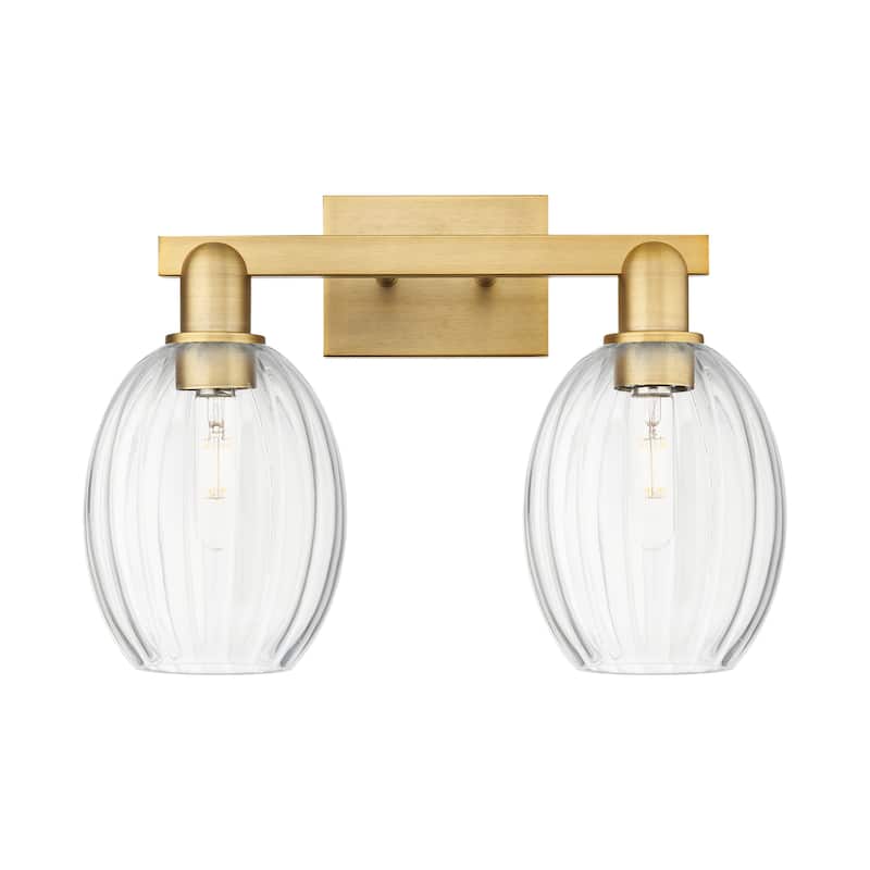 Innovations Lighting 716-2W-13-16 Preston Vanity Preston 2 Light 16" - Brushed Brass / Clear
