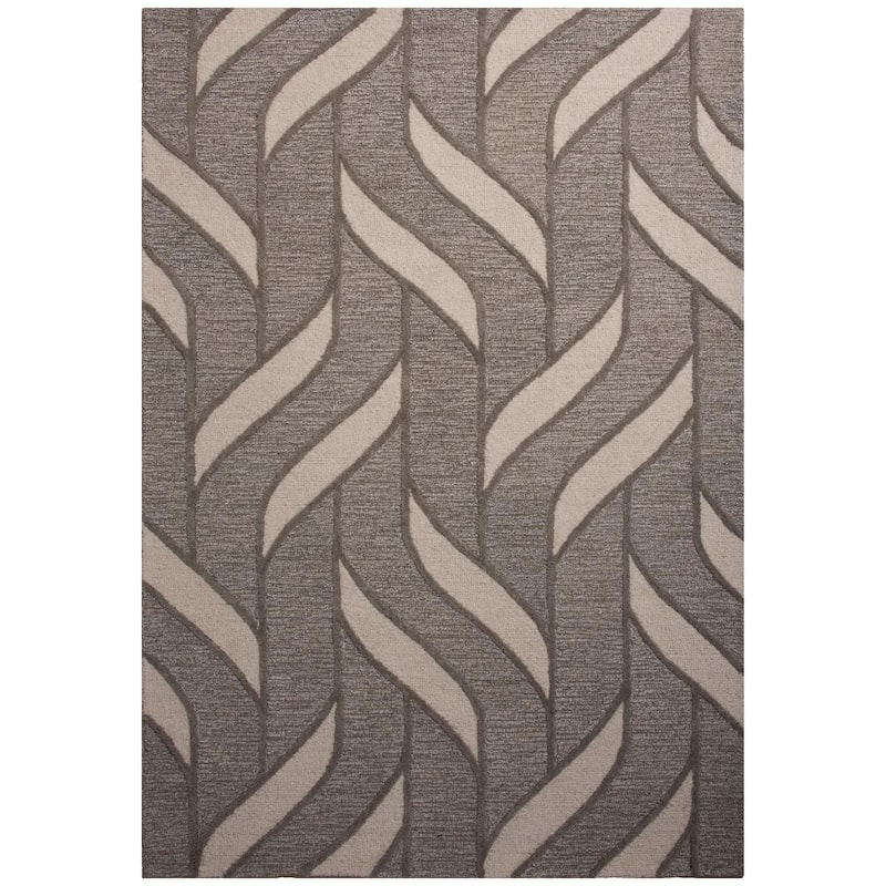 Alora Decor Lofton Stripe Hand Tufted Wool Rug - 8'9" x 11'9" - Gray