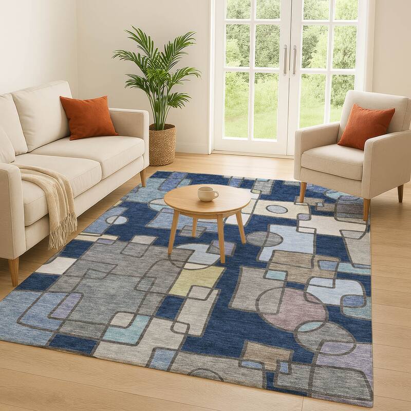 Machine Washable Indoor/ Outdoor Contemporary Prenner Chantille Rug