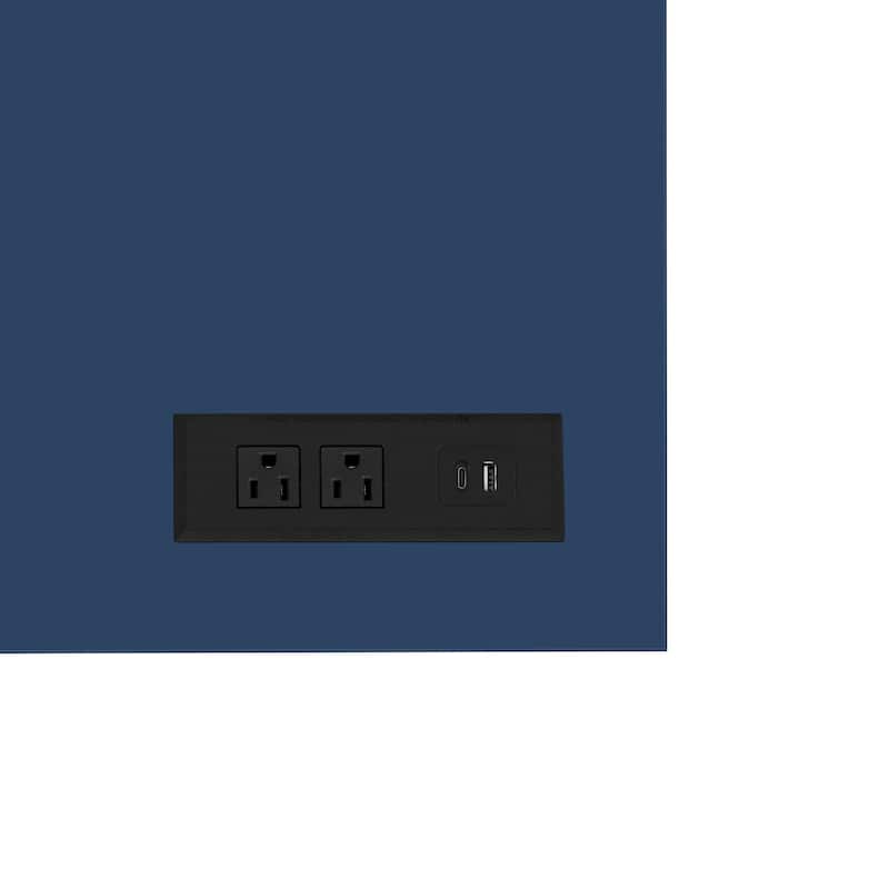 Unnie 55" Farmhouse Storage Cabinet with 4 Drawers and Power Outlet