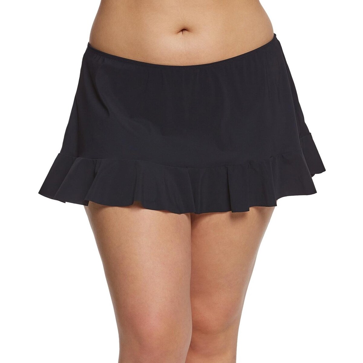 plus size black swim skirt