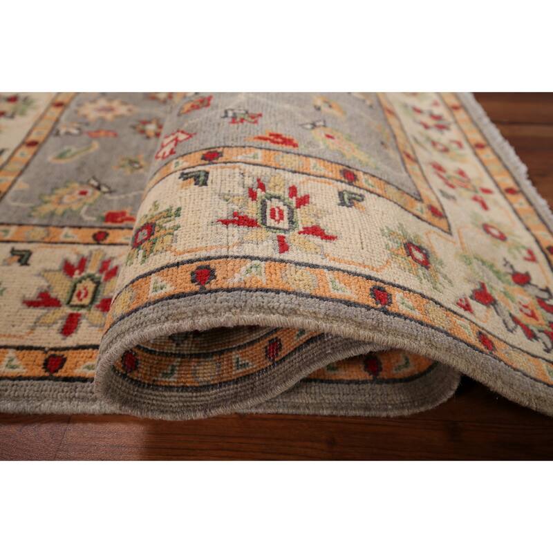 Floral Oushak Oriental Accent Rug Hand-Knotted Wool Carpet - 3'6" x 4'9"