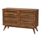 preview thumbnail 14 of 13, Rina Mid-Century Modern Ash Walnut Finished Wood 3-Piece/ 4-Piece Bedroom Set with Synthetic Rattan(Multiple Bed Sizes)