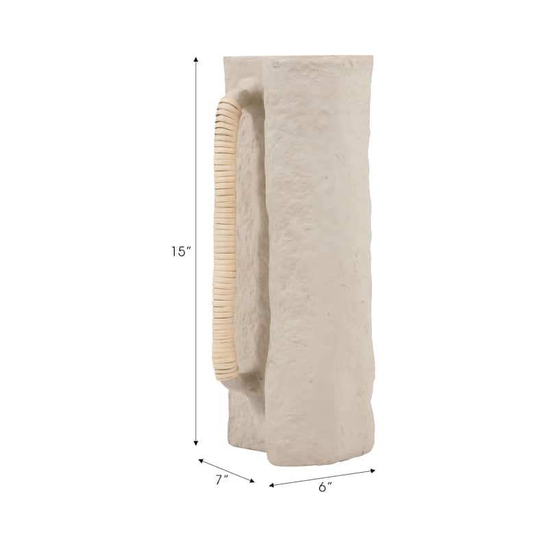 Sagebrook Home Ivory Omix Crafted Vase W Handle