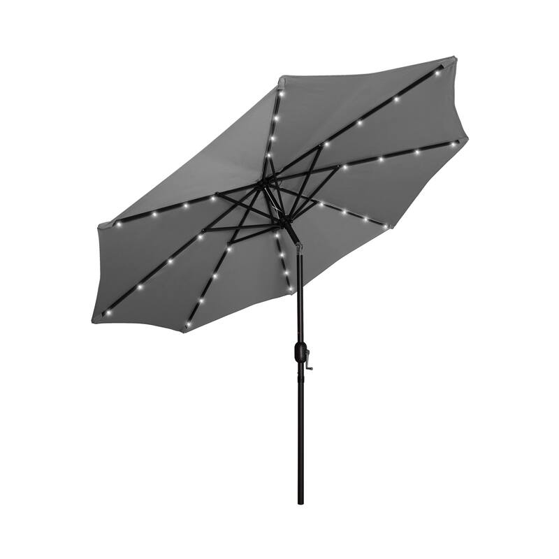 9 Ft. Solar Lighted Patio Umbrella with Base Included