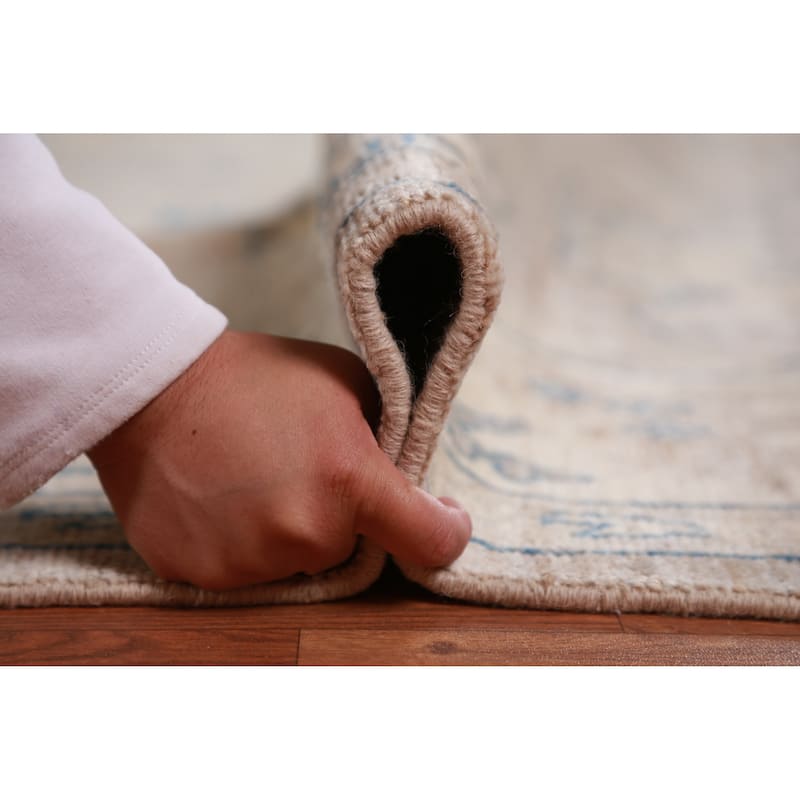 Hand Knotted Oriental 100% Wool Carpet Transitional All-Over Beige & Ivories Oushak Area Rug - 12' 0'' X 8' 1''