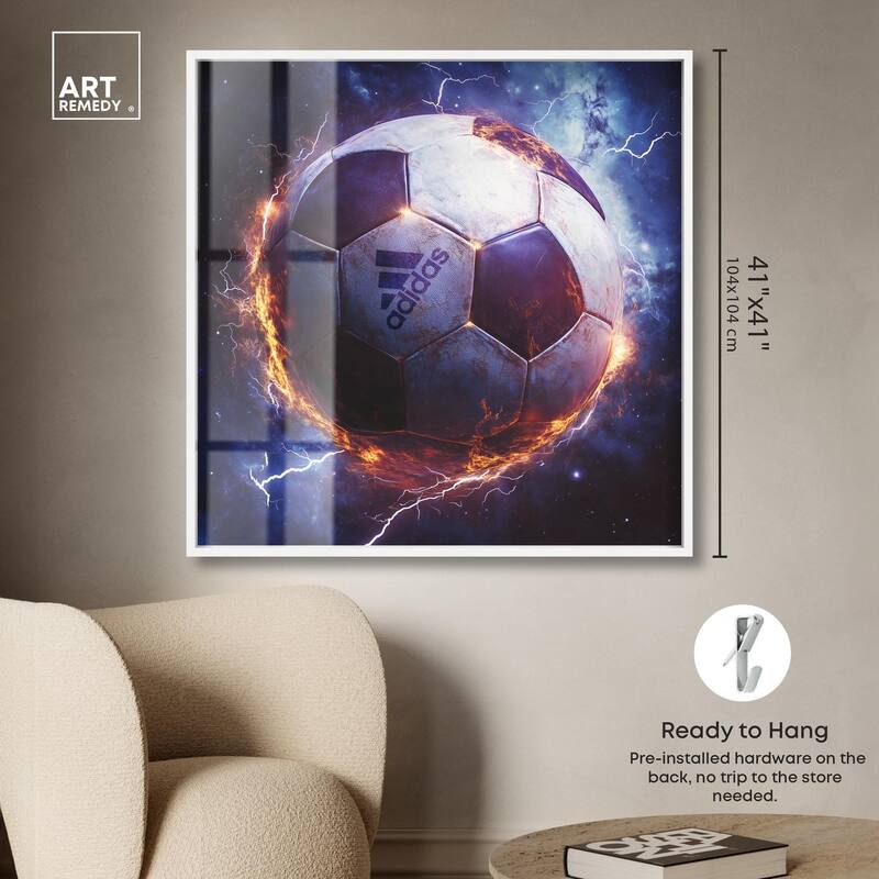 Electrify Soccer Ball Shadowbox by Art Remedy