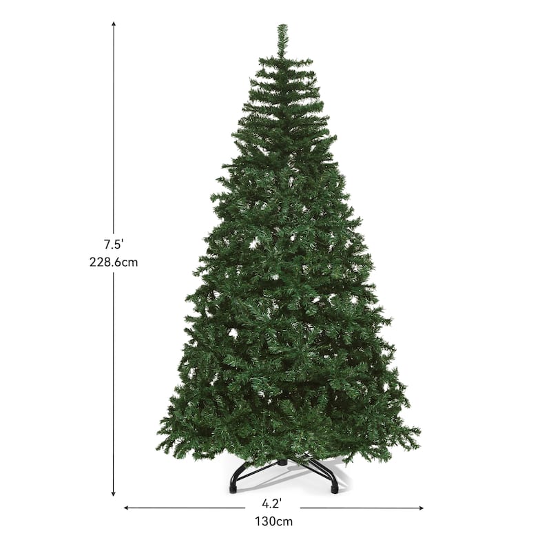 6/7.5Ft Pre-Lit Spruce Christmas Tree, Artificial Xmas Tree with 880 Branch Tips and 250 Lights for Home
