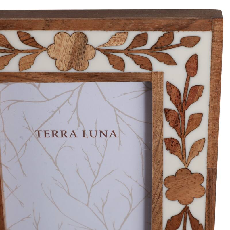 Wood Glass Decorative Photo Frame Handcrafted Boho for Home Display
