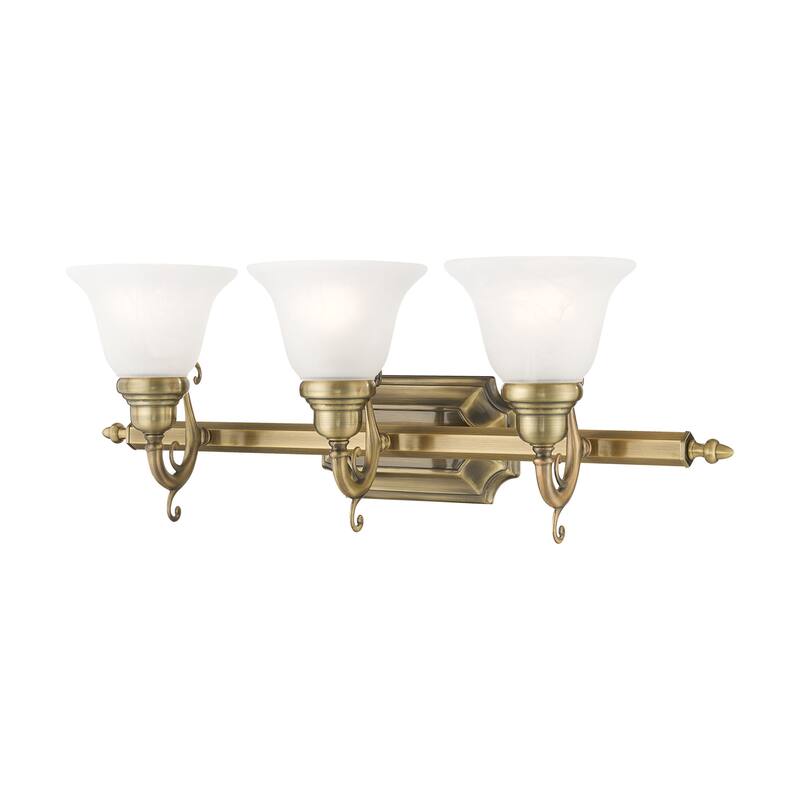 Livex Lighting French Regency 3 Light Bathroom Vanity Light - Antique Brass