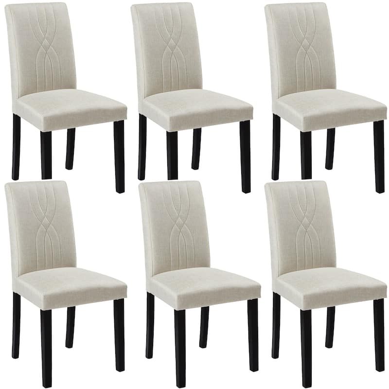 VECELO Upholstered Dining Chairs Set of 2/4/6, Fabric Dining Room Kitchen Side Chair, Parson Dining Chairs