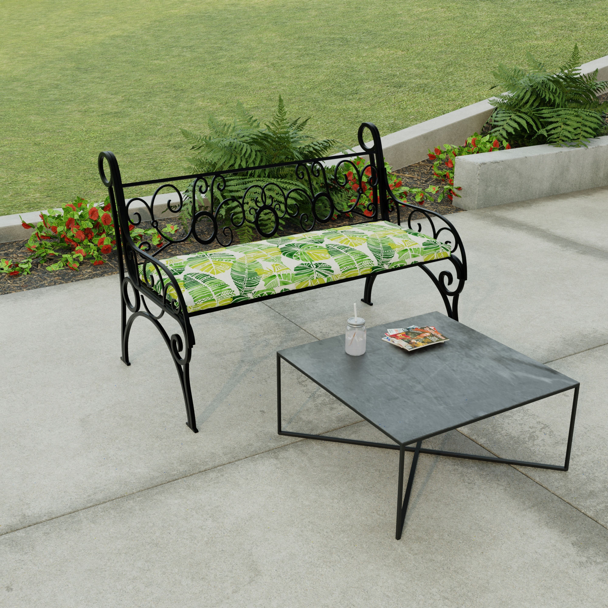 48 x 18 Outdoor Bench Cushion with Ties 18 L x 48 W x 3.5 H On Sale Bed Bath Beyond 35438664