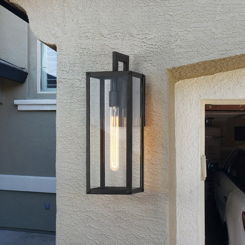 Forti 18.5"H 1-Light Black Outdoor Wall Sconce Lantern Light