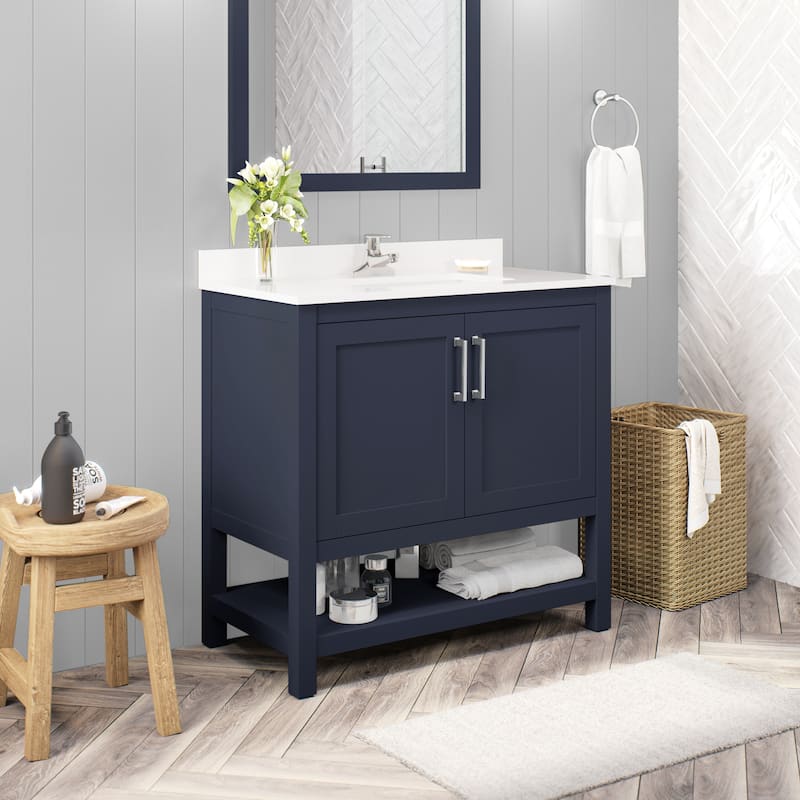 Ove Decors Vegas 36 in. Single Sink Bathroom Vanity in Midnight Blue