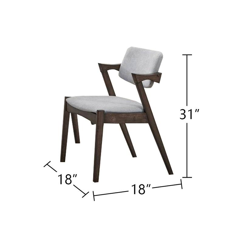 Set of 2 Fabric Upholstered Dining Chairs in Walunt