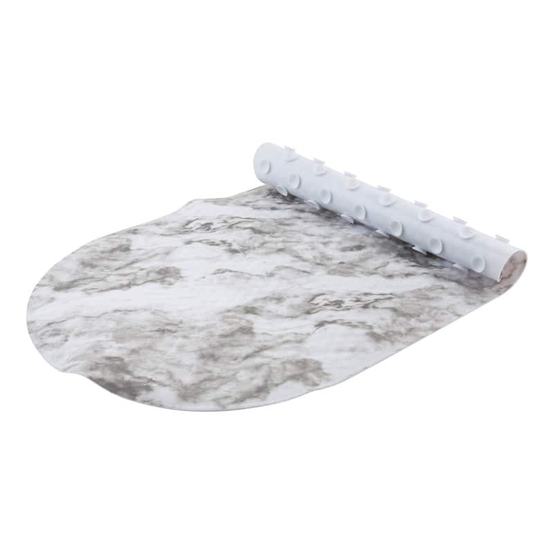 Bath Bliss Oval Bubble Bath Mat in Marble Print