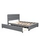 preview thumbnail 7 of 30, Queen Upholstered Platform Bed with Twin Trundle and Storage Drawers