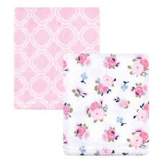 Luvable Friends Baby Girl Coral Fleece Blanket, Floral, One Size - Floral - One Size