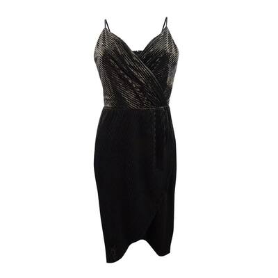 CeCe Women's Metallic Sleeveless Wrap Dress