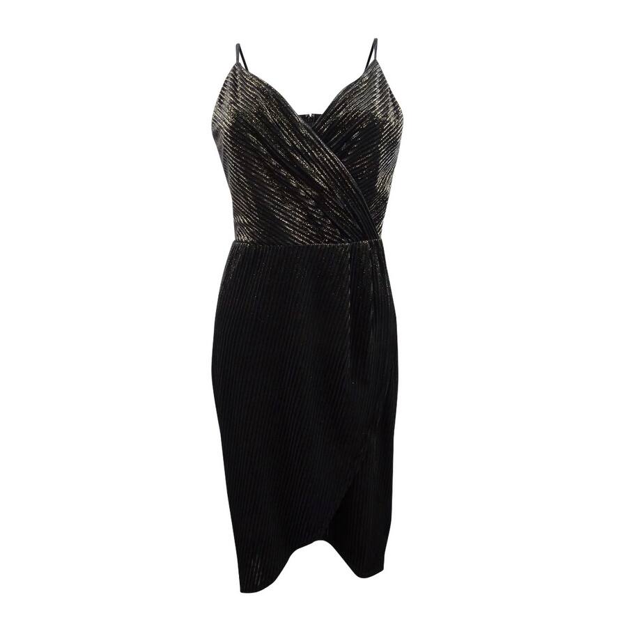 CeCe Women's Metallic Sleeveless Wrap Dress