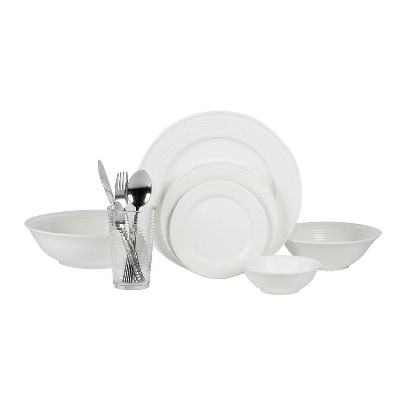 Nova Round 62-Piece Dinnerware Set, Service for 6