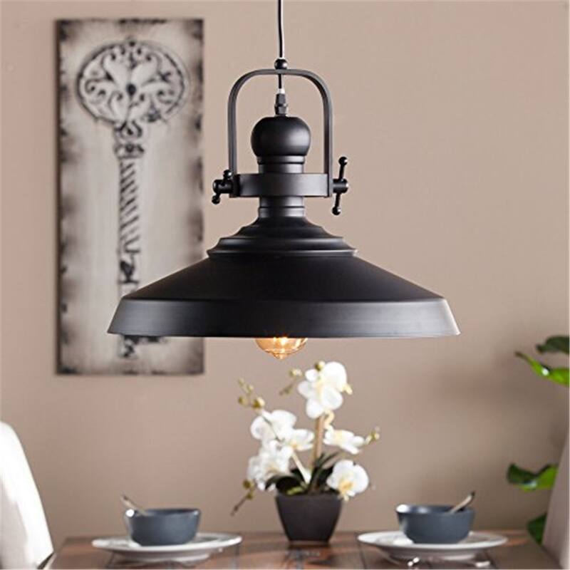 Industrial Bell Pendant Light with Matte Black Finish and White Interior Shade for Kitchen or Living Room Decor - 11.5