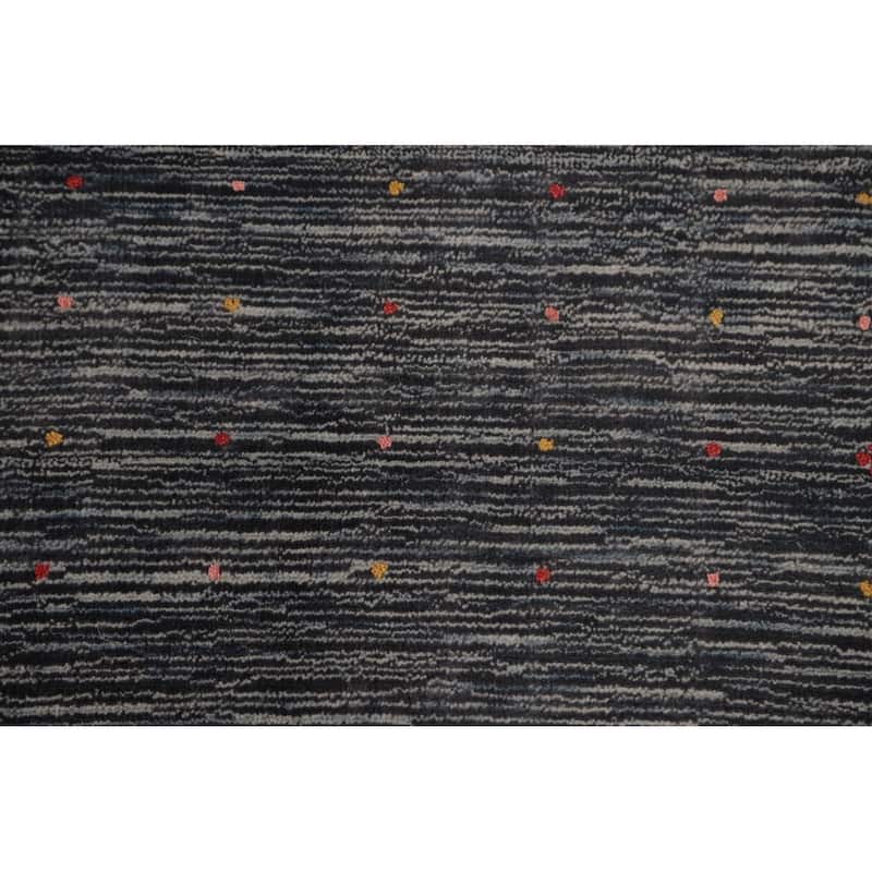 Striped Gabbeh Oriental Area Rug Wool Carpet - 8'9"x 11'6"