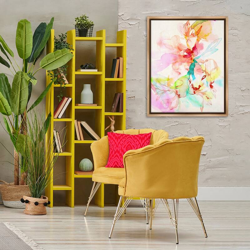 Stupell Abstract Watercolor Island Flowers Framed Floater Canvas Wall Art Design By Gemma Bardot