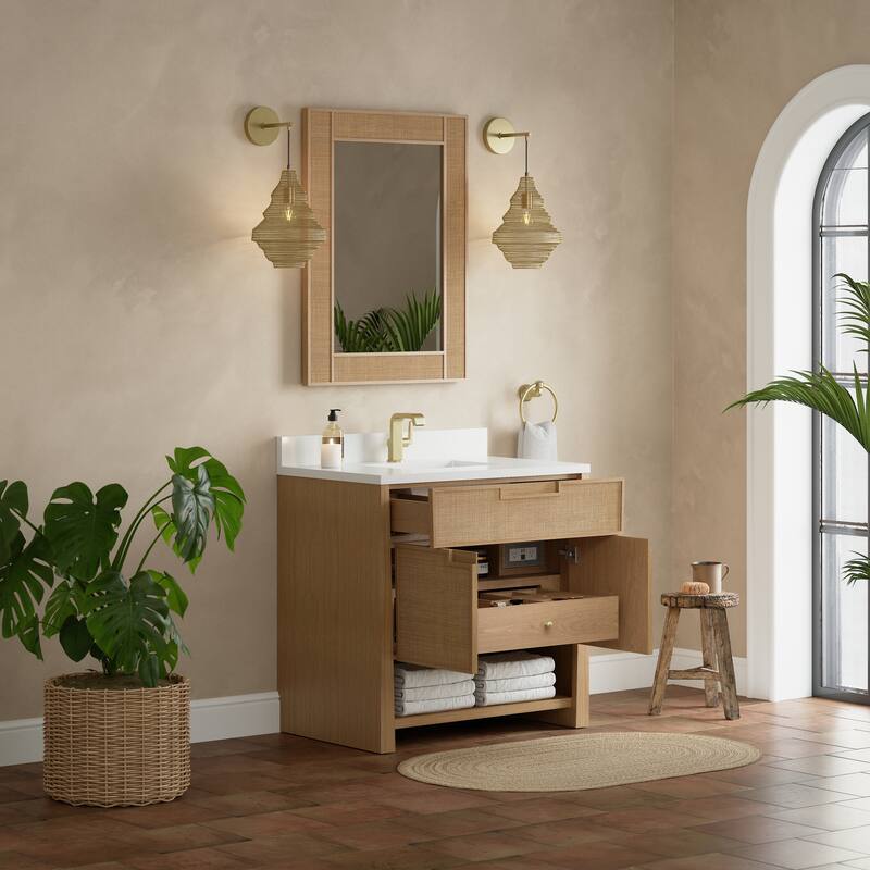 Solene 36" Single Vanity, Seaside Oak - 36