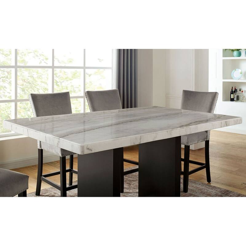 7 Piece Dining Table Set in White And Black