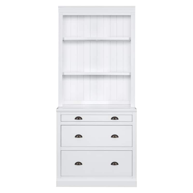 83.4"Tall Bookshelf with LED Lighting, Modern Bookcase with 3 Drawer and Open Shelves
