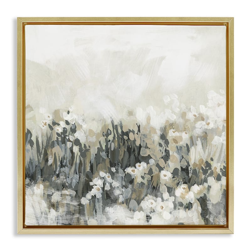 Stupell Grey & Beige Landscape Framed Floater Canvas Wall Art Design By June Erica Vess - 18 x 18 - Gold