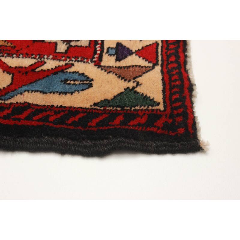 Teimani Red Rug 3'4" x 5'1" - 3'4 x 5'1