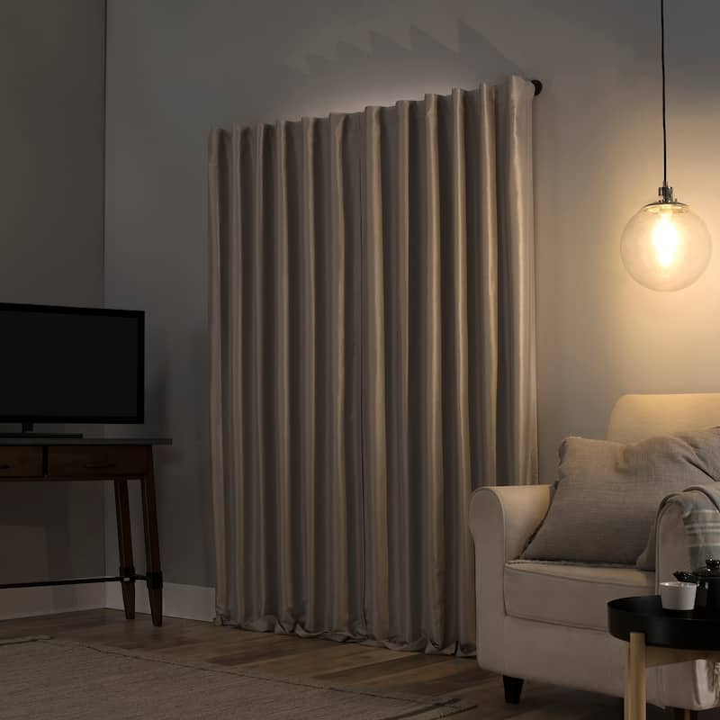 Sun Zero Evelina Faux Dupioni Silk Blackout Curtain Panel, Single Panel