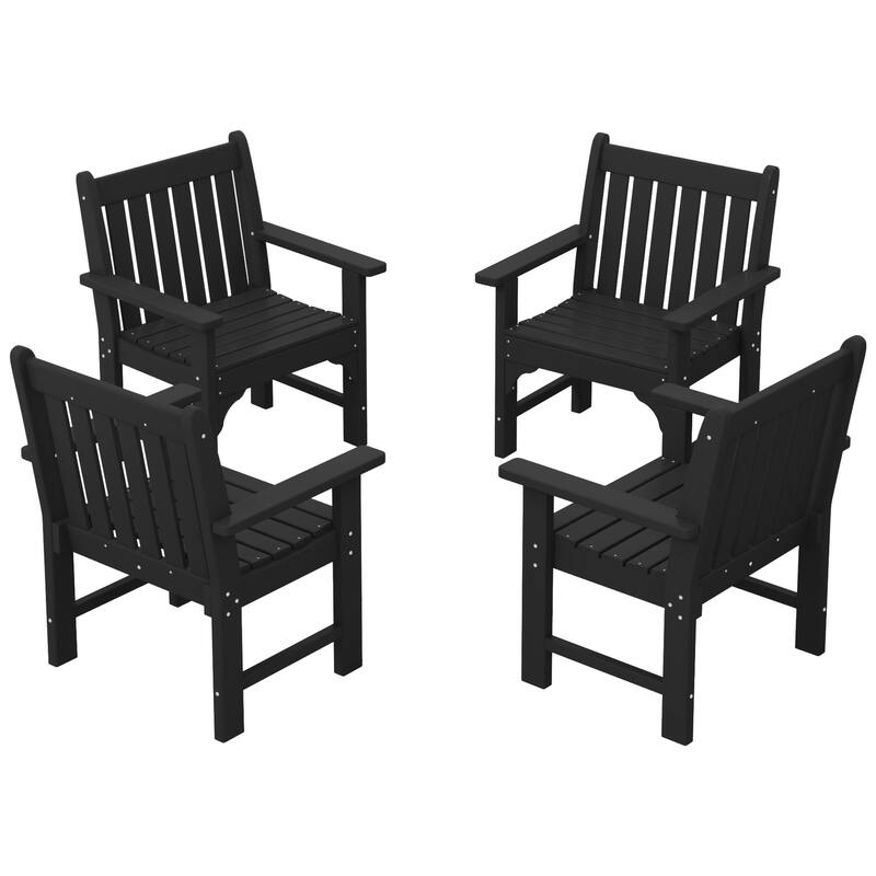 Laguna Poly Garden Arm Chair (Set of 4) - Black