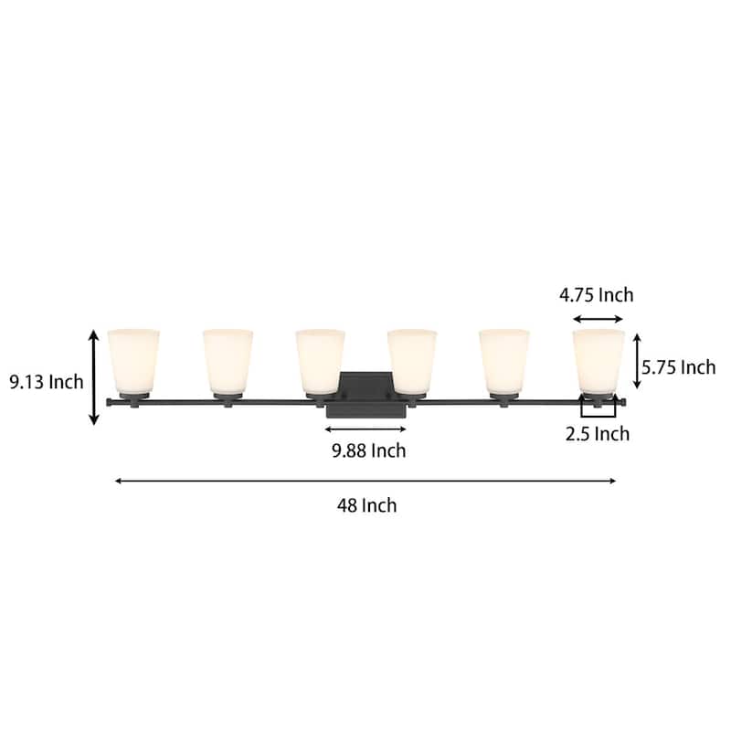 Acroma 6 - Light Steel Dimmable Vanity Light - 6-light