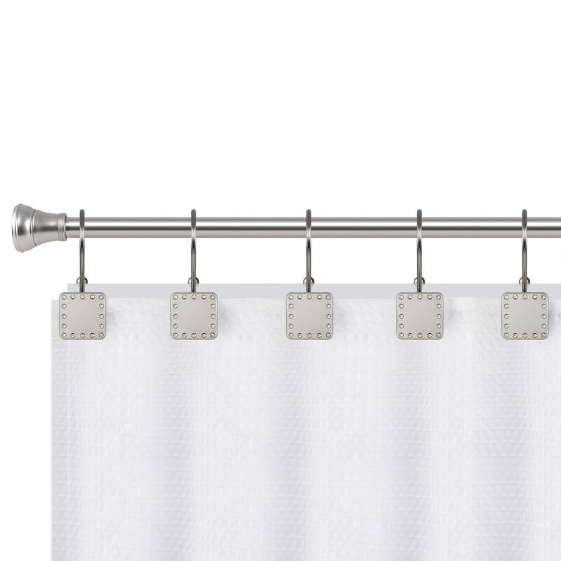 Utopia Alley Shower Hooks, Double Shower Curtain Hooks for Bathroom, Crystal Design, Set of 12