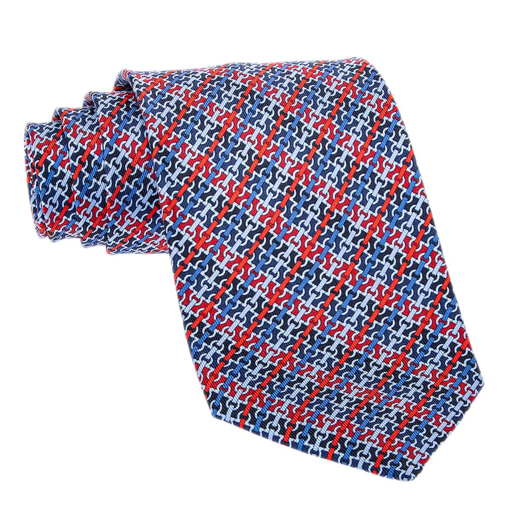 Ferragamo Gancini Chain Print Silk Tie
