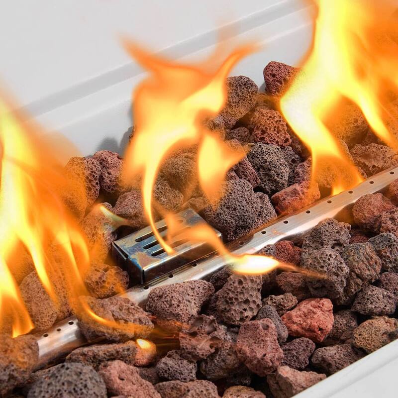 AVAWING 2-Piece 50,000 BTU 56" Rectangle Concrete Propane Fire Pit Table Set