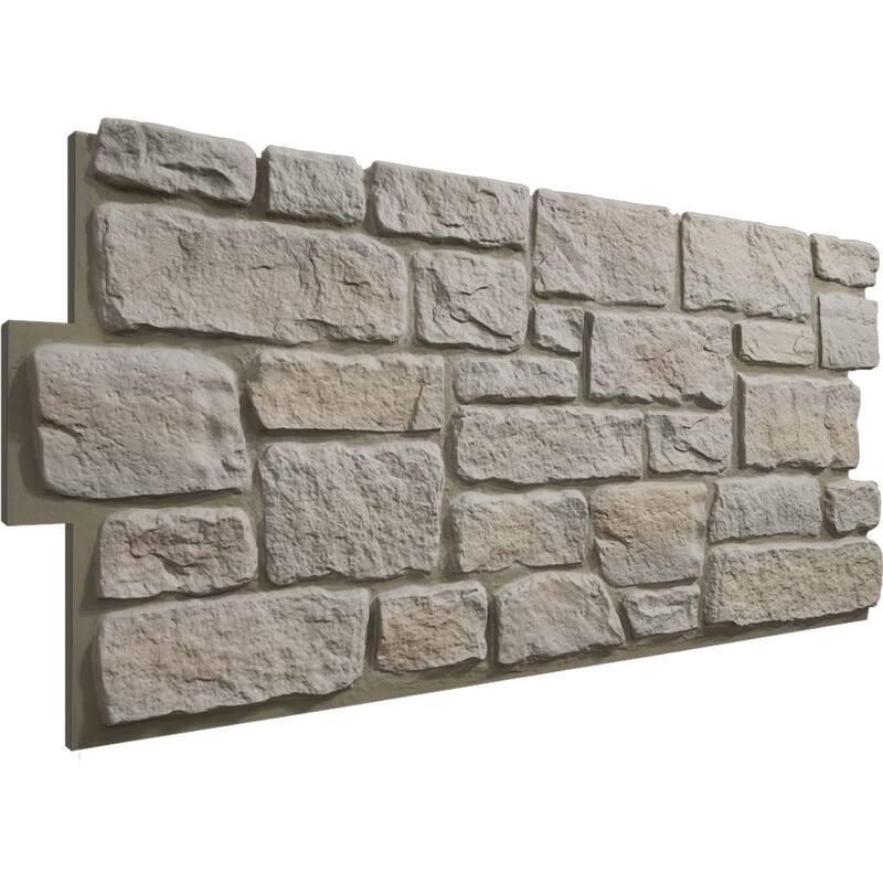 EverStone Cobblestone Faux Stone Panel, 48"W x 23 3/4"H x 1 1/8"D