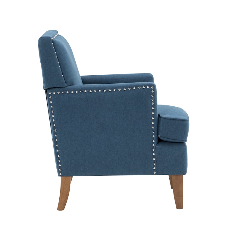 Porthos Home Gavi Fabric Upholstered Accent Chair with Rubberwood Legs