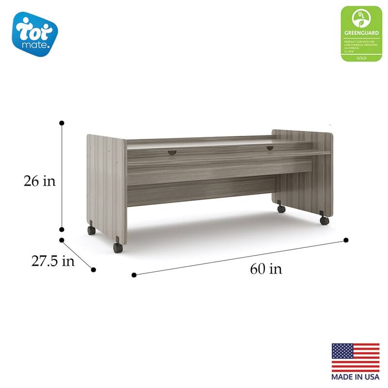 Tot Mate Laminate Mobile Desk - 60" x 27 1/2" x 26", Ready-To-Assemble