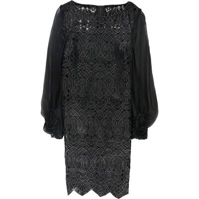 Elie Tahari Womens Metallic Cocktail Dress,, Black, 4