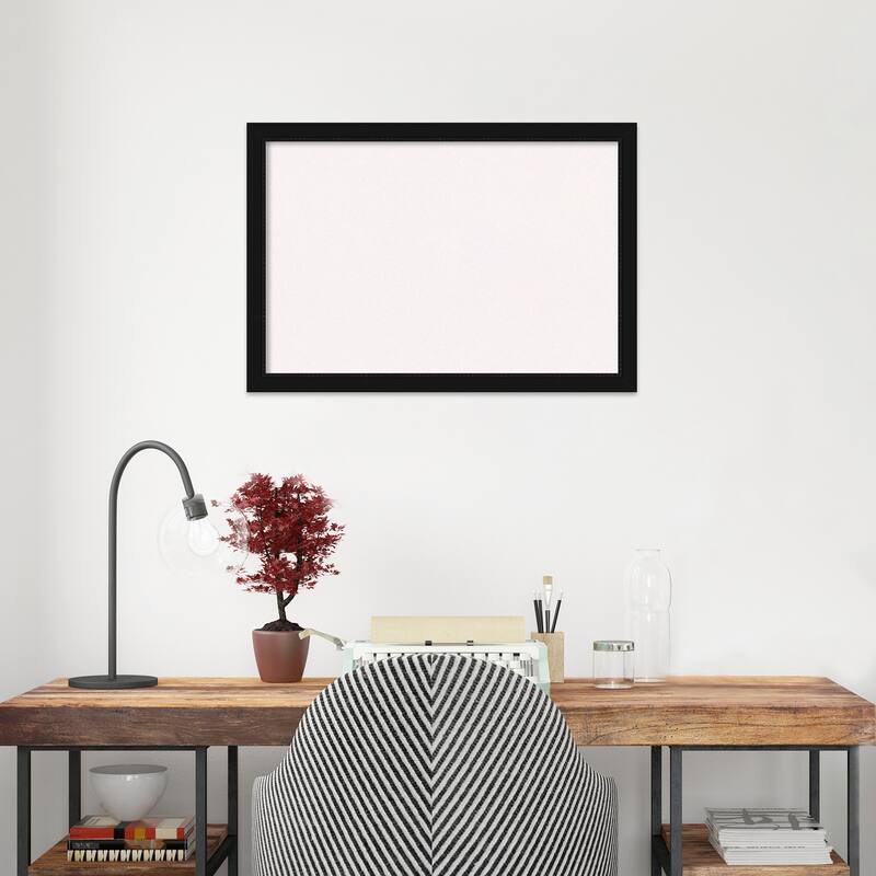 Avon Black Narrow Framed White Corkboard Bulletin Board, Organization Board, Pin Board