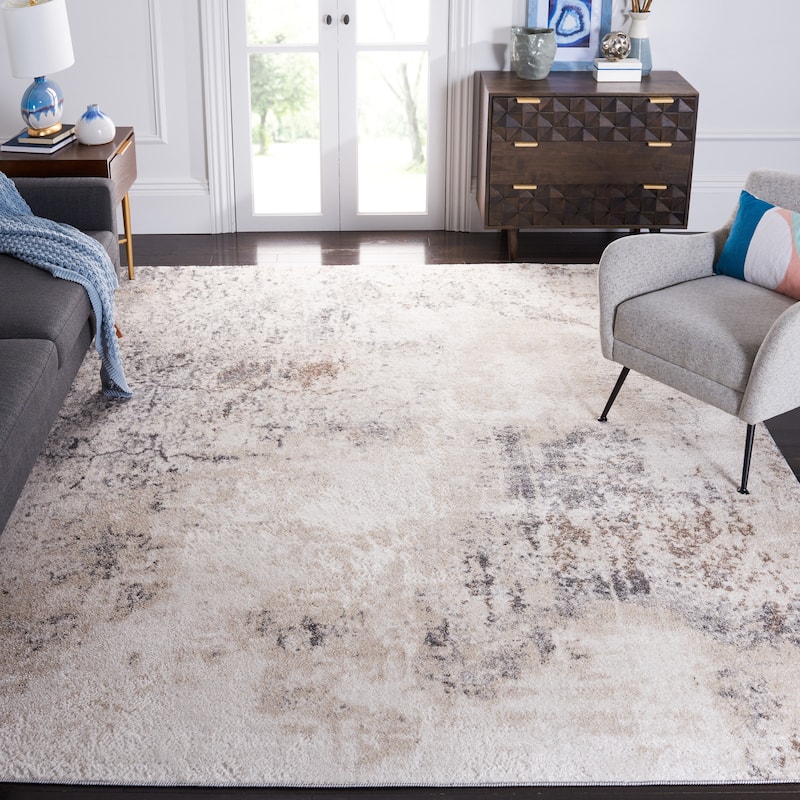 SAFAVIEH Aston Adosinha Modern Abstract Rug - 11' x 15' - Ivory/Grey