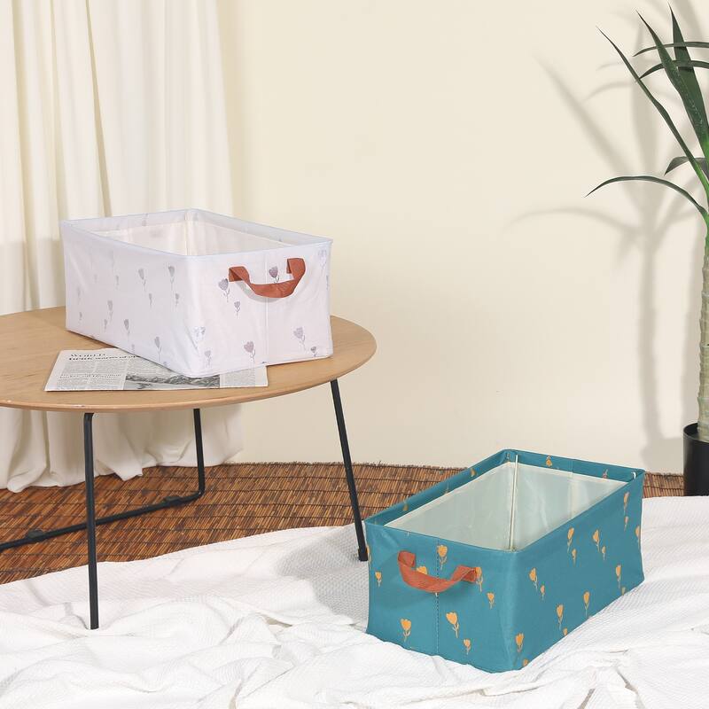 Storage Cube, Fabric Storage Bin with Handles for Shelves Closet, 1 Pack Storage Basket for Organizing Clothes Books - 19*11*8in