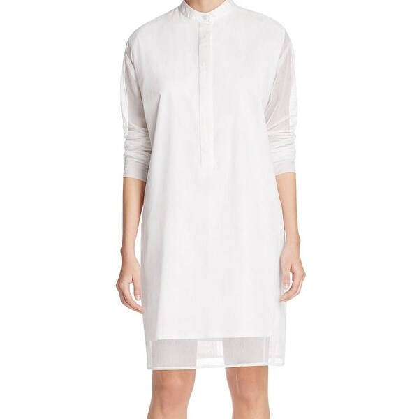 white mesh shirt dress